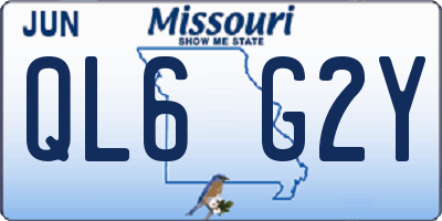 MO license plate QL6G2Y
