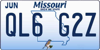 MO license plate QL6G2Z