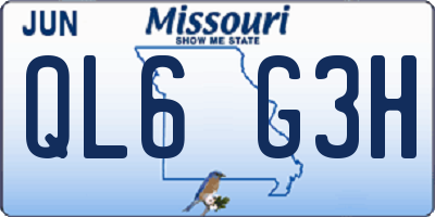 MO license plate QL6G3H