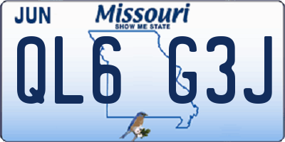 MO license plate QL6G3J