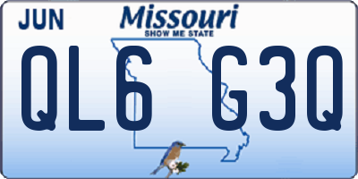 MO license plate QL6G3Q