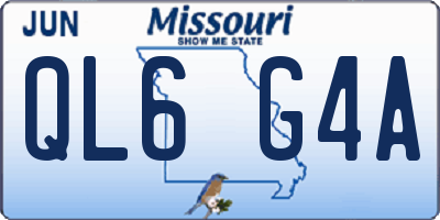 MO license plate QL6G4A