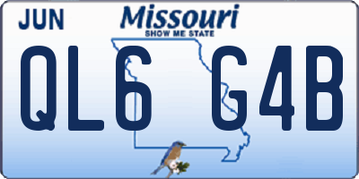 MO license plate QL6G4B