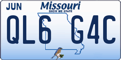 MO license plate QL6G4C