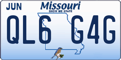 MO license plate QL6G4G