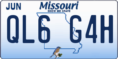 MO license plate QL6G4H