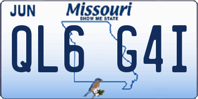 MO license plate QL6G4I