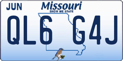 MO license plate QL6G4J