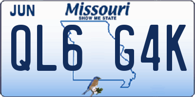 MO license plate QL6G4K