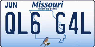 MO license plate QL6G4L