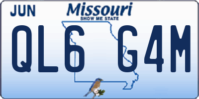 MO license plate QL6G4M