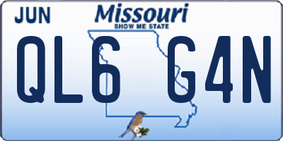MO license plate QL6G4N