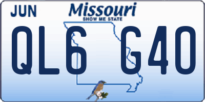 MO license plate QL6G4O