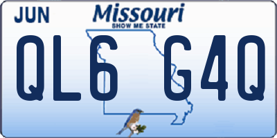 MO license plate QL6G4Q