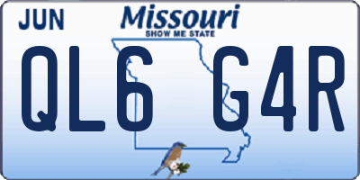 MO license plate QL6G4R
