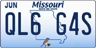 MO license plate QL6G4S