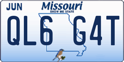 MO license plate QL6G4T