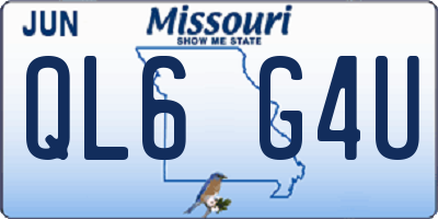 MO license plate QL6G4U