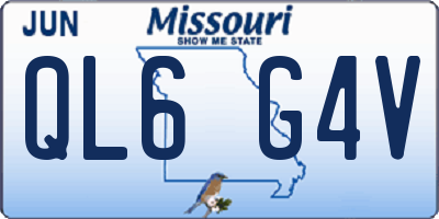 MO license plate QL6G4V