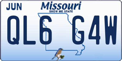 MO license plate QL6G4W