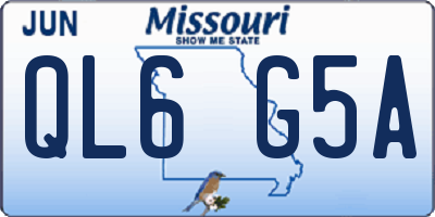 MO license plate QL6G5A