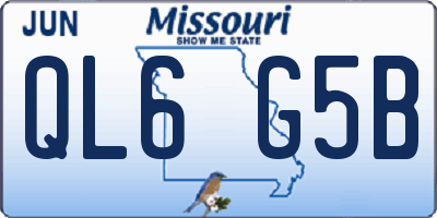 MO license plate QL6G5B