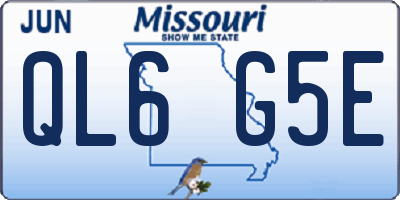 MO license plate QL6G5E