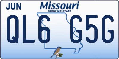MO license plate QL6G5G
