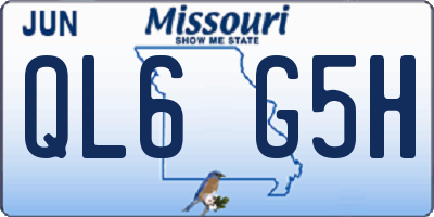 MO license plate QL6G5H