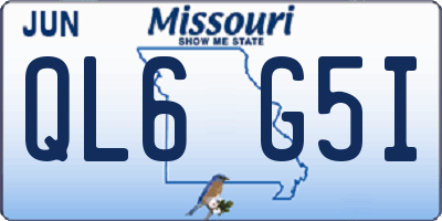 MO license plate QL6G5I