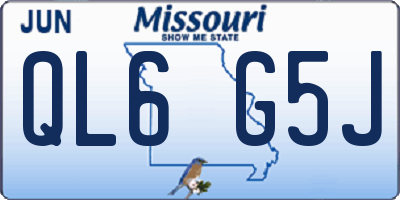 MO license plate QL6G5J
