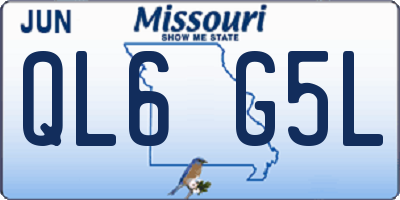 MO license plate QL6G5L