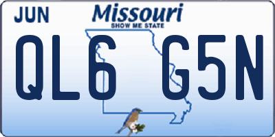 MO license plate QL6G5N