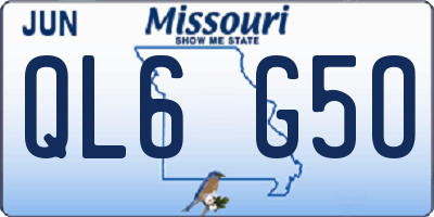 MO license plate QL6G5O