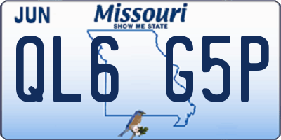 MO license plate QL6G5P