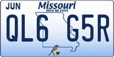 MO license plate QL6G5R
