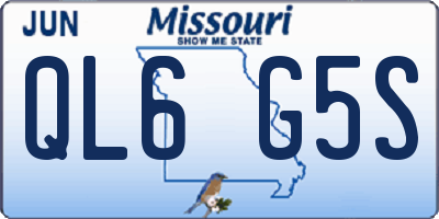MO license plate QL6G5S