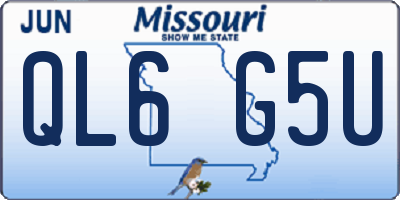 MO license plate QL6G5U