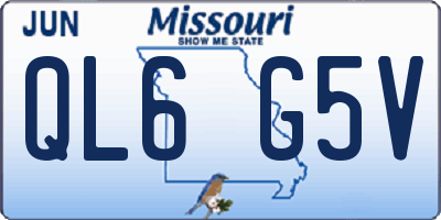 MO license plate QL6G5V