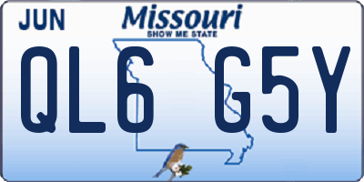 MO license plate QL6G5Y