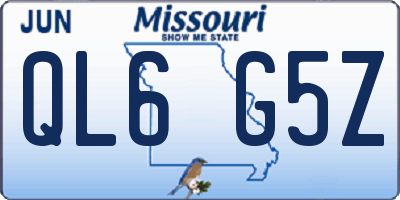MO license plate QL6G5Z