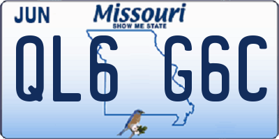 MO license plate QL6G6C