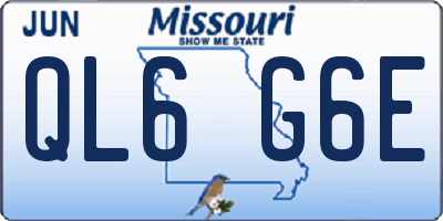 MO license plate QL6G6E