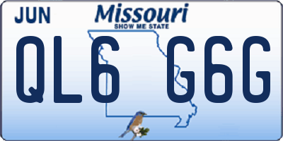 MO license plate QL6G6G