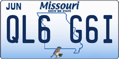 MO license plate QL6G6I