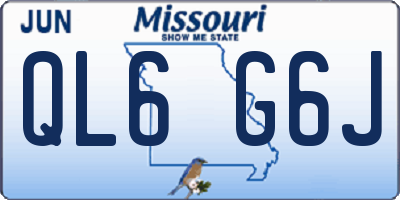 MO license plate QL6G6J