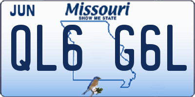MO license plate QL6G6L