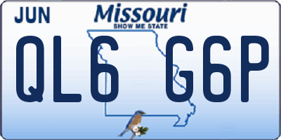 MO license plate QL6G6P