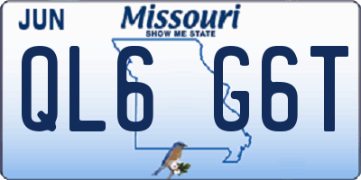 MO license plate QL6G6T