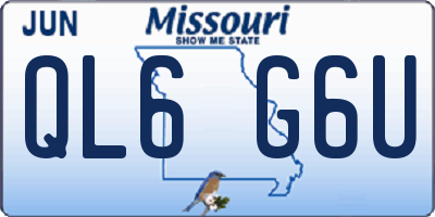 MO license plate QL6G6U